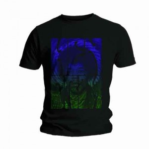 Jimi Hendrix Unisex T-Shirt: Swirly Text (Black) (Small)