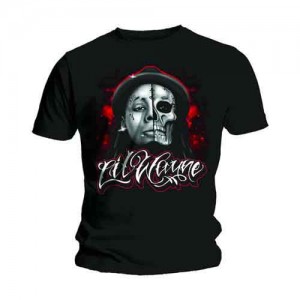 Lil Wayne Unisex T-Shirt: Skull Sketch (Black) (X-Large)