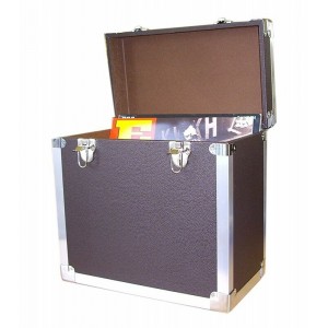 Black 50 LP Record Storage Carry Case