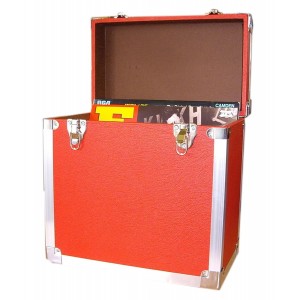 Red 50 LP Record Storage Carry Case