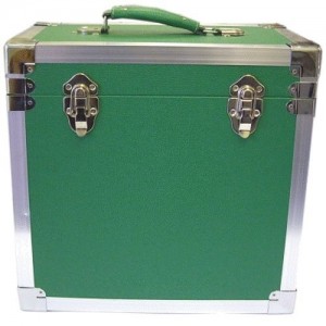 50 LP Record Storage Carry Case Green