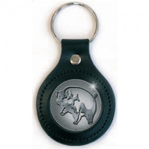 Pink Floyd Leather Keychain: Pig