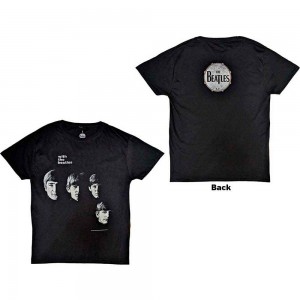 The Beatles Unisex T-Shirt: Vintage With The Beatles (Black) (Back Print) (Large)