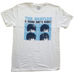 The Beatles Unisex T-Shirt: Hard Days Night Pastel (White) (X-Large)