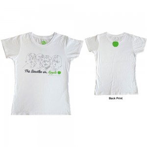 The Beatles Ladies T-Shirt: On Apple (White) (Back Print) (X-Large)