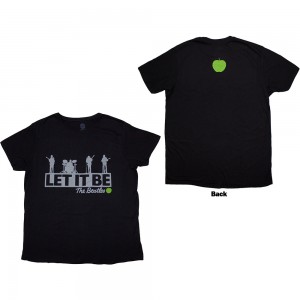 The Beatles Ladies T-Shirt: Rooftop (Black) (Back Print) (Small)