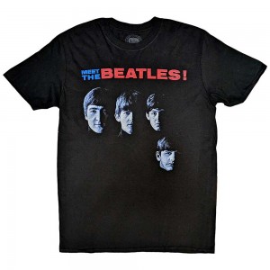 The Beatles Unisex T-Shirt: Meet The Beatles (Black) (Large)