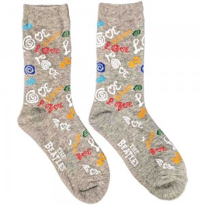 The Beatles Ladies Ankle Socks: Love (Grey) (UK Size 4 - 7)