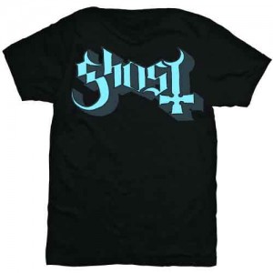 Ghost Unisex T-Shirt: Blue/Grey Keyline Logo (Black) (XX-Large)