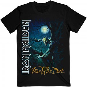 Iron Maiden Unisex T-Shirt: Fear of the Dark Tree Sprite (Black) (Medium)