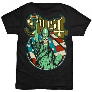 Ghost Unisex T-Shirt: Statue of Liberty (Black) (Small)