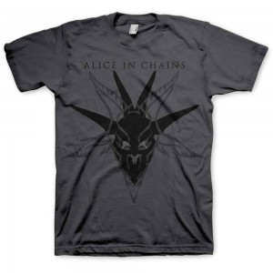 Alice In Chains Unisex T-Shirt: Black Skull (Charcoal Grey) (XX-Large)