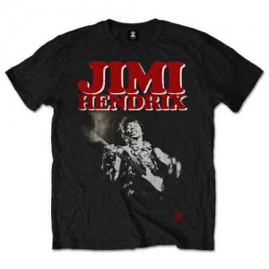 Jimi Hendrix Unisex T-Shirt: Block Logo (Black) (Large)