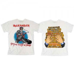 Iron Maiden Unisex T-Shirt: Chicago Mutants (White) (Back Print) (X-Large)