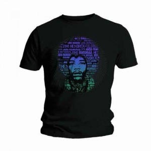 Jimi Hendrix Unisex T-Shirt: Afro Speech (Black) (XX-Large)