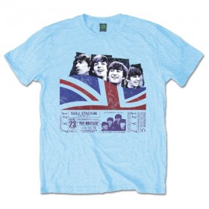 The Beatles Unisex T-Shirt: Shea Stadium (Light Blue) (X-Large)