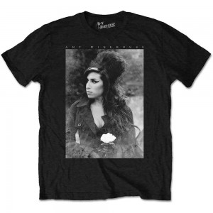 Amy Winehouse Unisex T-Shirt: Flower Portrait (Black) (Small)