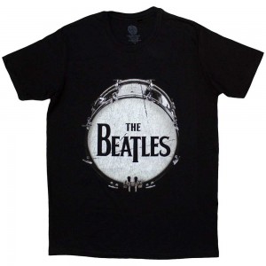 The Beatles Unisex T-Shirt: Original Drum Skin (Black) (Medium)