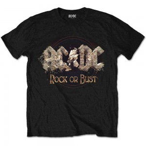AC/DC Unisex T-Shirt: Rock or Bust (Black) (Small)