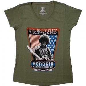 Jimi Hendrix Ladies T-Shirt: Electric Ladyland (Green) (XX-Large)