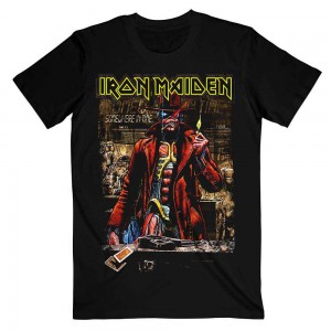 Iron Maiden Unisex T-Shirt: Stranger Sepia (Black) (X-Large)