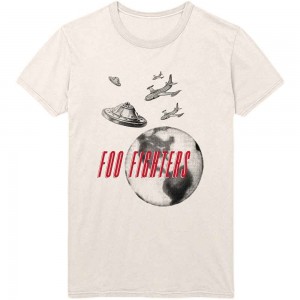 Foo Fighters Unisex T-Shirt: UFO Planes (Natural) (Medium)