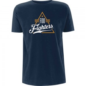 Foo Fighters Unisex T-Shirt: Triangle (Navy Blue) (Medium)