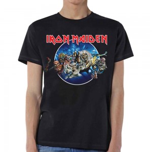 Iron Maiden Unisex T-Shirt: Wasted Years Circle (Black) (Small)
