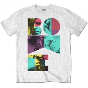 David Bowie Unisex T-Shirt: Colour Sax (White) (X-Large)