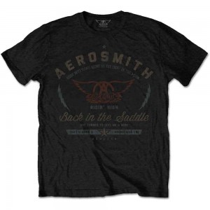 Aerosmith Unisex T-Shirt: Back in the Saddle (Black) (XX-Large)