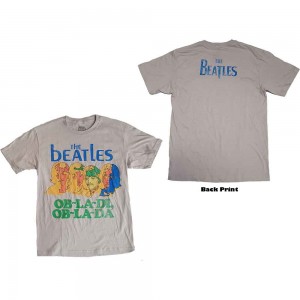 The Beatles Unisex T-Shirt: Vintage Ob La Di (Grey) (Back Print) (Medium)