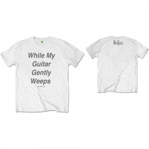 The Beatles Unisex T-Shirt: My Guitar Gently Weeps (White) (Back Print) (Small)