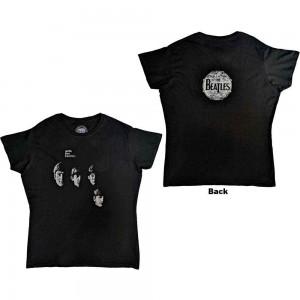The Beatles Ladies T-Shirt: Vintage With The Beatles (Black) (Back Print) (XX-Large)