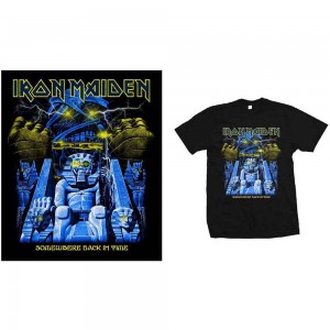 Iron Maiden Unisex T-Shirt: Back in Time Mummy (Black) (X-Large)