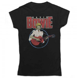 David Bowie Ladies T-Shirt: Acoustic Bootleg (Black) (Small)