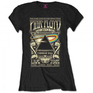 Pink Floyd Ladies Retail Pack T-Shirt: Carnegie Hall Poster (Black) (Large)