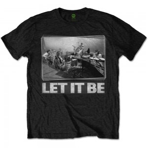 The Beatles Unisex T-Shirt: Let It Be Studio (Black) (Small)