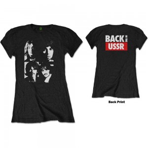The Beatles Ladies T-Shirt: Back In The USSR (Black) (Back Print) (X-Large)