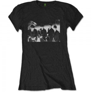 The Beatles Ladies T-Shirt: Smiles Photo (Black) (Large)