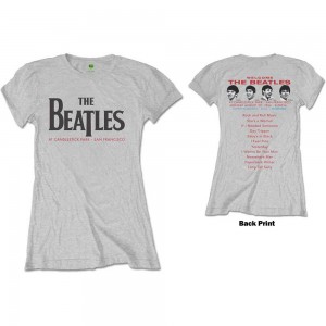 The Beatles Ladies T-Shirt: Candlestick Park (Grey) (Back Print) (Medium)