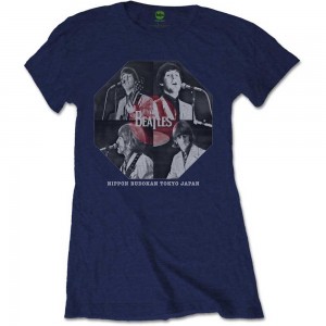 The Beatles Ladies T-Shirt: Budokan Octagon (Navy Blue) (Large)