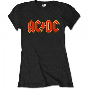 AC/DC Ladies T-Shirt: Logo (Black) (Large)