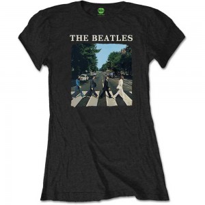 The Beatles Ladies Retail Pack T-Shirt: Abbey Road & Logo (Black) (Small)