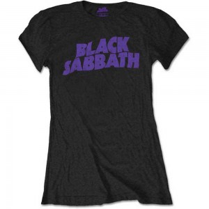 Black Sabbath Ladies Retail Pack T-Shirt: Wavy Logo Vintage (Black) (Small)