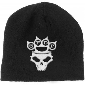Five Finger Death Punch Unisex Beanie Hat: Knuckle-Duster Logo & Skull (Black)