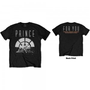 Prince Unisex T-Shirt: For You Triple (Black) (Back Print) (Medium)