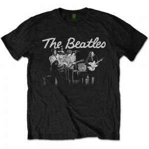 The Beatles Unisex T-Shirt: 1968 Live Photo (Black) (Medium)