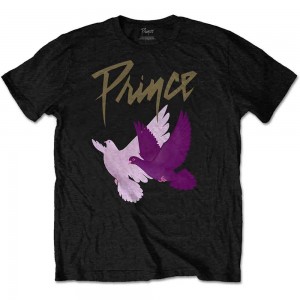 Prince Unisex T-Shirt: Doves (Black) (Large)