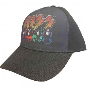 KISS Unisex Baseball Cap: Logo - Faces & Icons (Black)