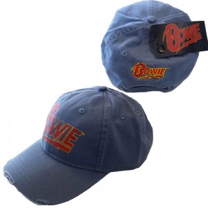 David Bowie Unisex Baseball Cap: Flash Logo (Denim Blue)